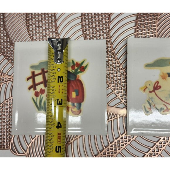 Dutch Child Wall Hanging Decorative Tiles Tulips Duck Decal Ceramic VTG Set - Picture 5 of 8